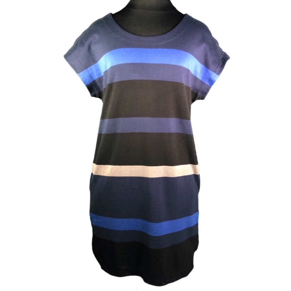 Max Studio Ponte Striped Sheath Pockets Dress